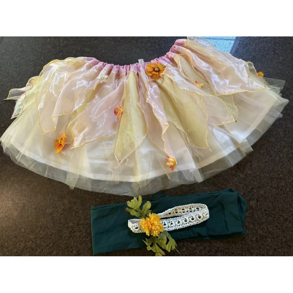 Fairy Princess Costume with Headband - Pink and Gold